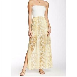 Yellow snakeskin maxi dress